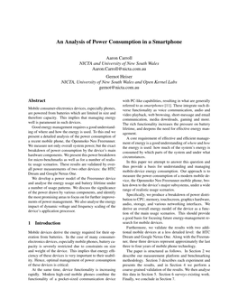An Analysis of Power Consumption in a Smartphone