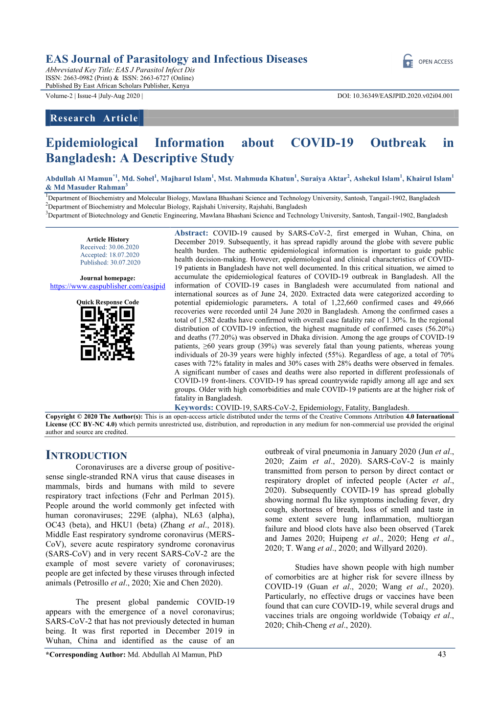 Epidemiological Information About COVID-19 Outbreak in Bangladesh: a Descriptive Study