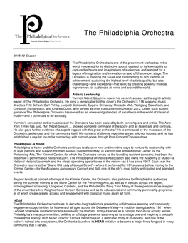 The Philadelphia Orchestra Biography