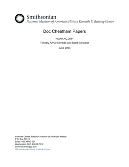 Doc Cheatham Papers