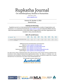 Volume VII, Number 3, 2015 General Issue