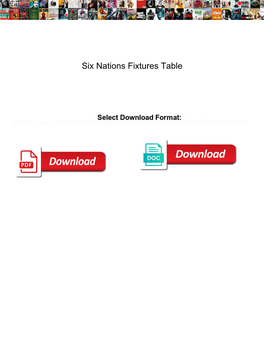 Six Nations Fixtures Table