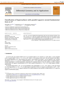 Classification of Hypersurfaces with Parallel Laguerre Second Fundamental Form in Rn