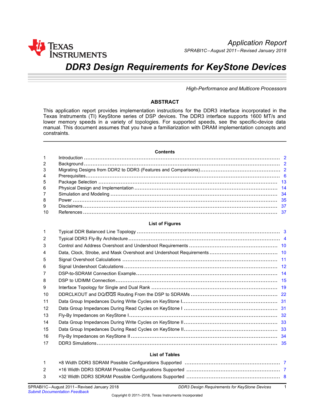 DDR3 Design Requirements for Keystone Devices