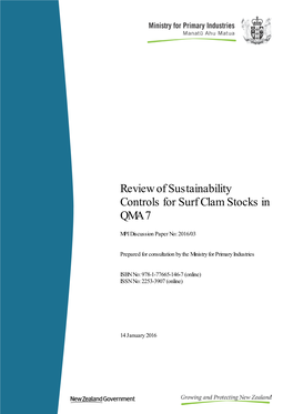 Review of Sustainability Controls for Surf Clam Stocks in QMA 7