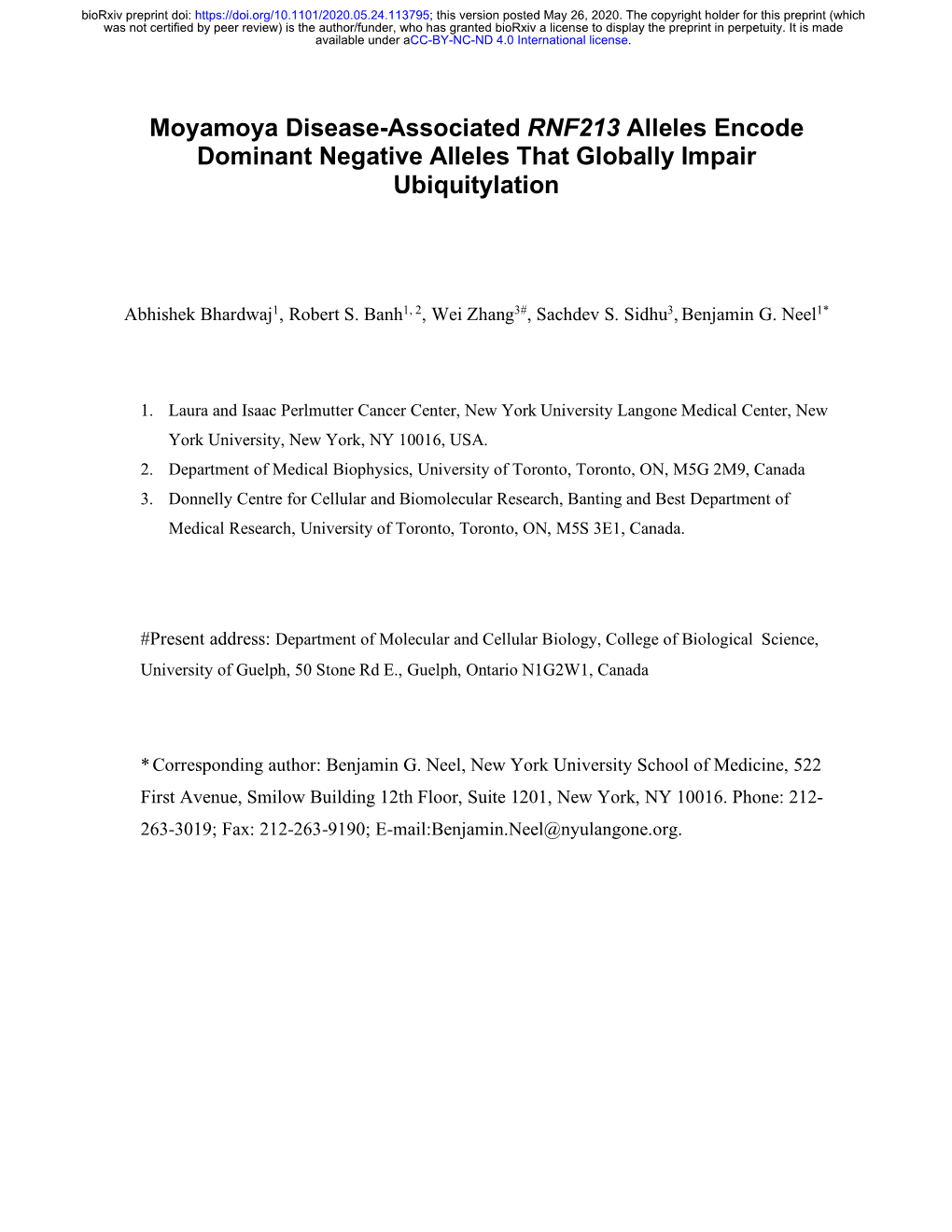 Moyamoya Disease-Associated RNF213 Alleles Encode Dominant Negative Alleles That Globally Impair Ubiquitylation