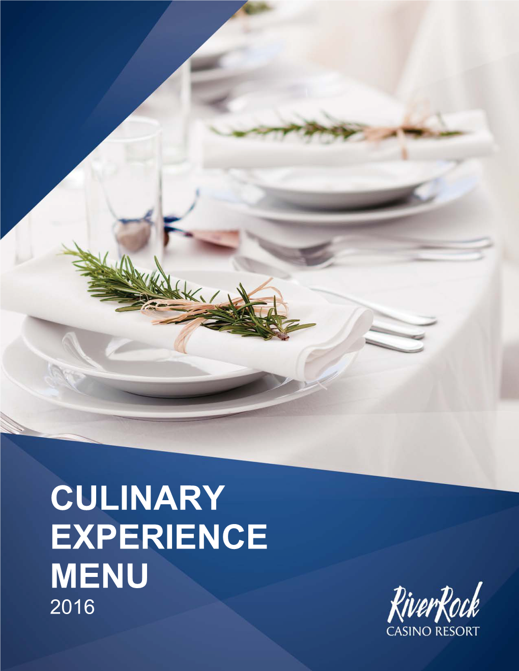 Culinary Experience Menu 2016