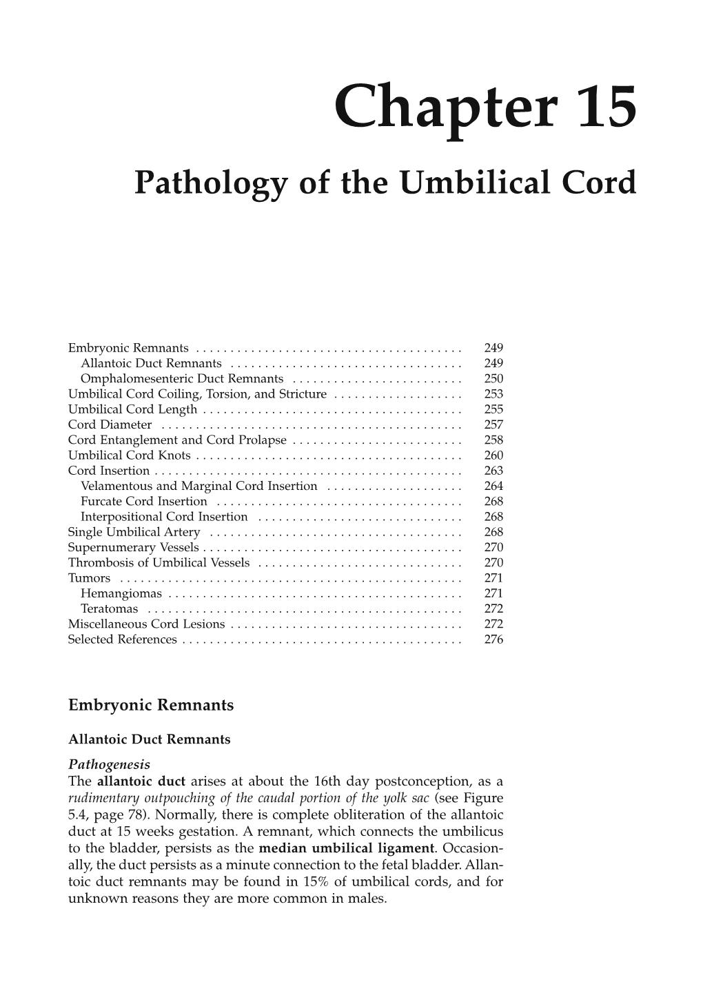 Chapter 15 Pathology of the Umbilical Cord