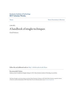 A Handbook of Intaglio Techniques David Dickinson