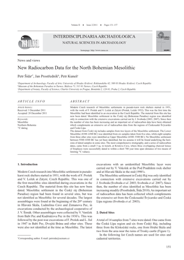 New Radiocarbon Data for the North Bohemian Mesolithic