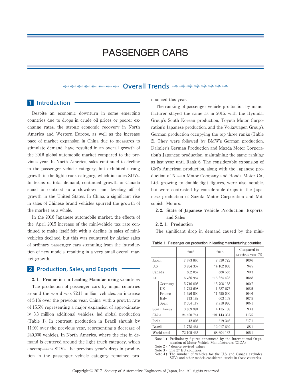 Passenger Cars