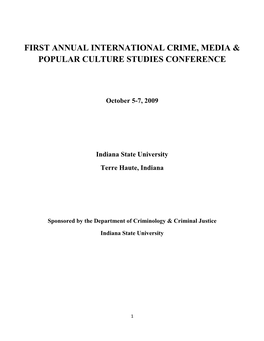 International Crime, Media & Popular Culture Studies Conference