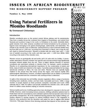 Using Natural Fertilizers in Miombo Woodlands by Emmanuel Chidumayo