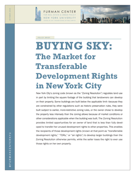 Buying Sky: the Market for Transferable Development Rights