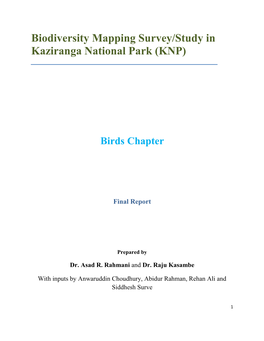 Biodiversity Mapping Survey/Study in Kaziranga National Park (KNP)