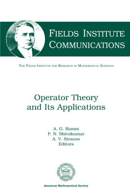 Operator Theory and Its Applications