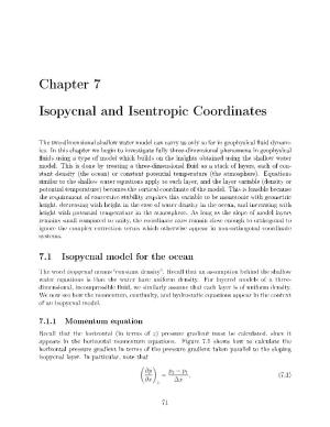 Chapter 7 Isopycnal and Isentropic Coordinates