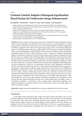 Contrast Limited Adaptive Histogram Equalization Based Fusion for Underwater Image Enhancement
