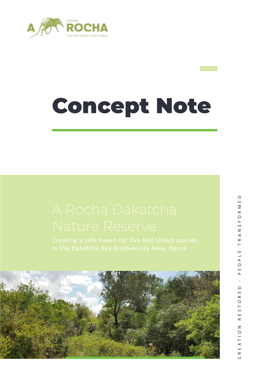 Concept Note in the Dakatcha Key Biodiversity Area, Kenya Creating Asafe Haven for Five Red Listed Species