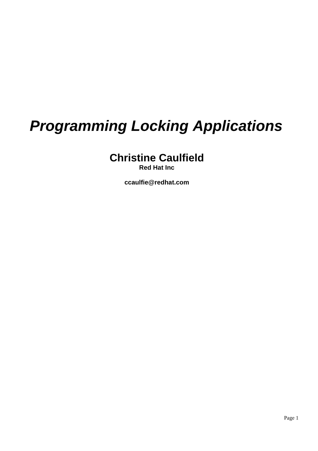 Programming Locking Applications