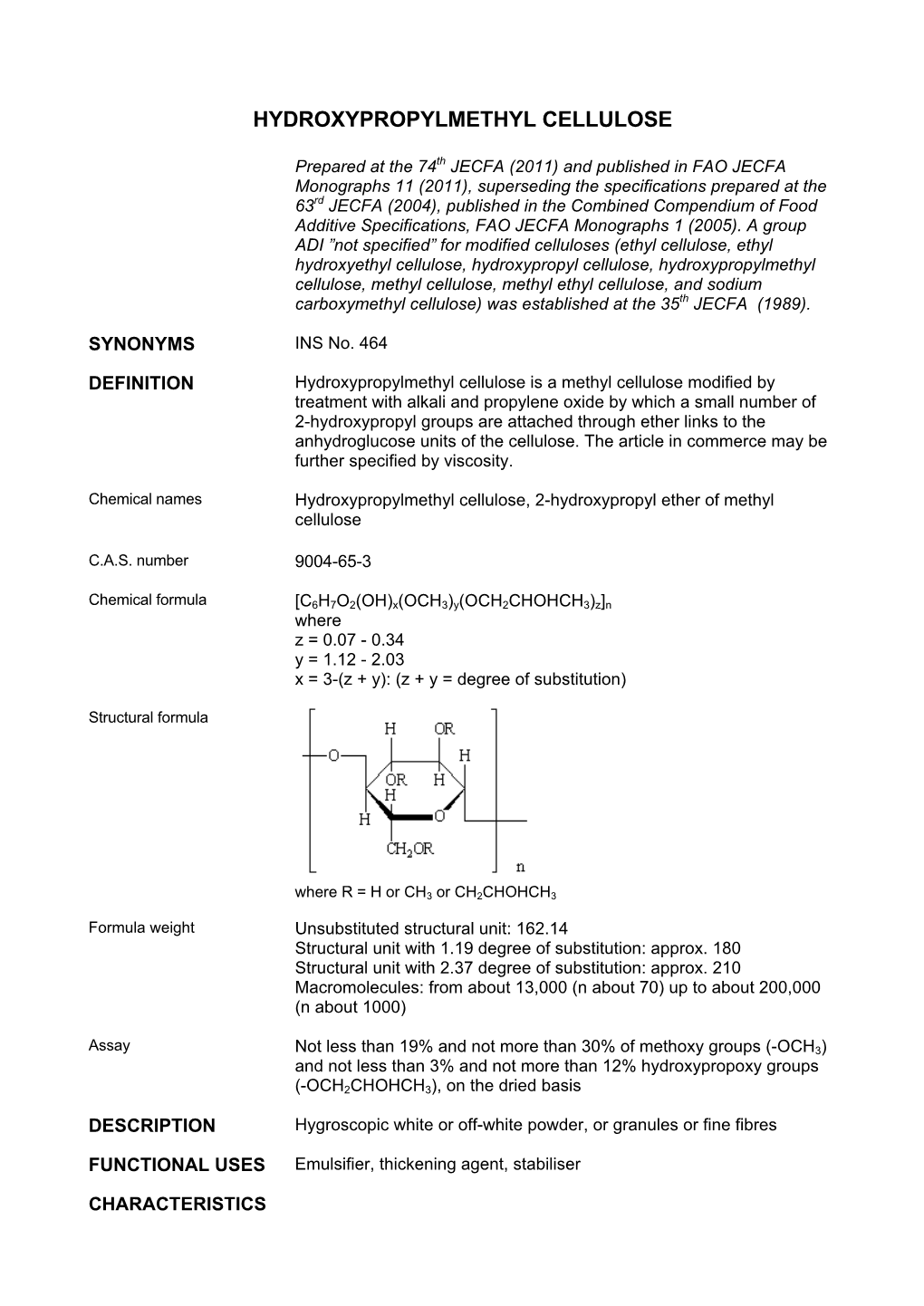 Hydroxypropylmethyl Cellulose