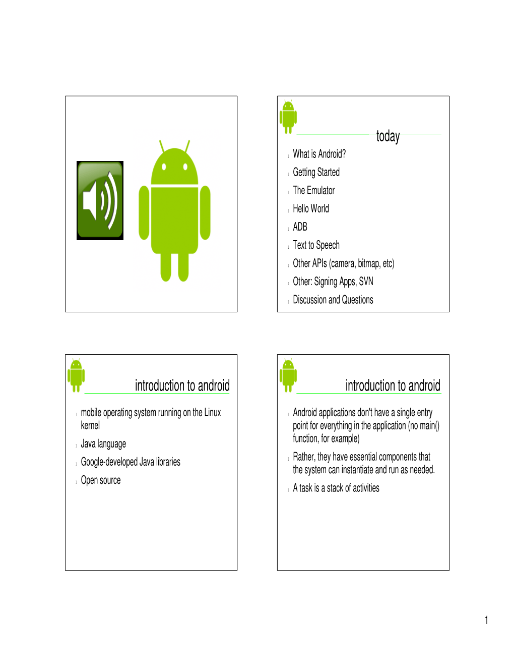 Introduction to Android Platform and Development