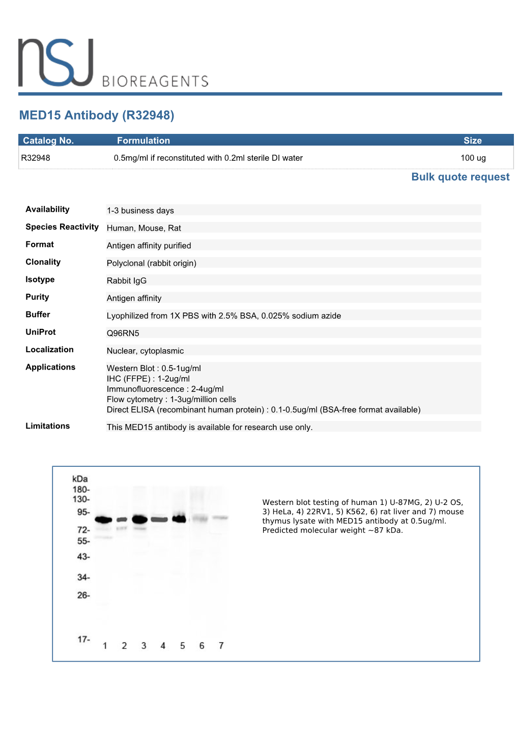 MED15 Antibody (R32948)