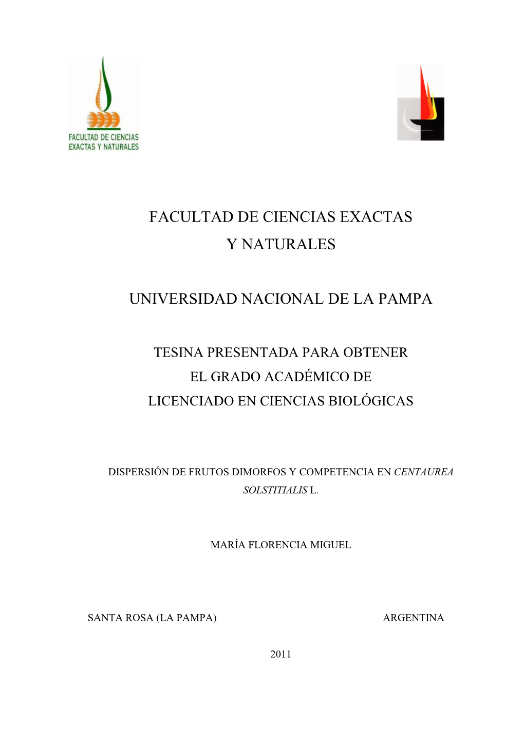 Facultad De Ciencias Exactas Y Naturales