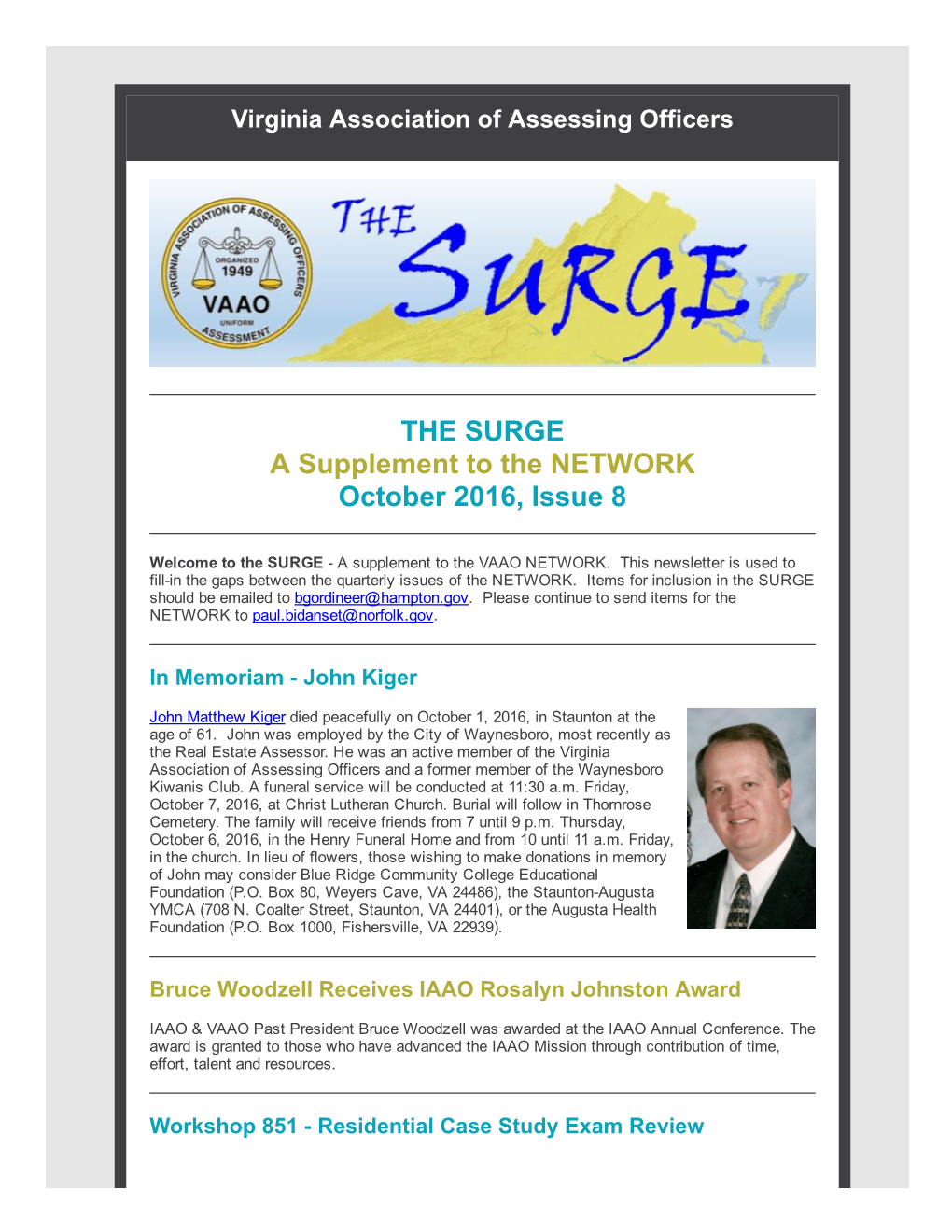 THE SURGE a Supplement to the NETWORK October 2016, Issue 8