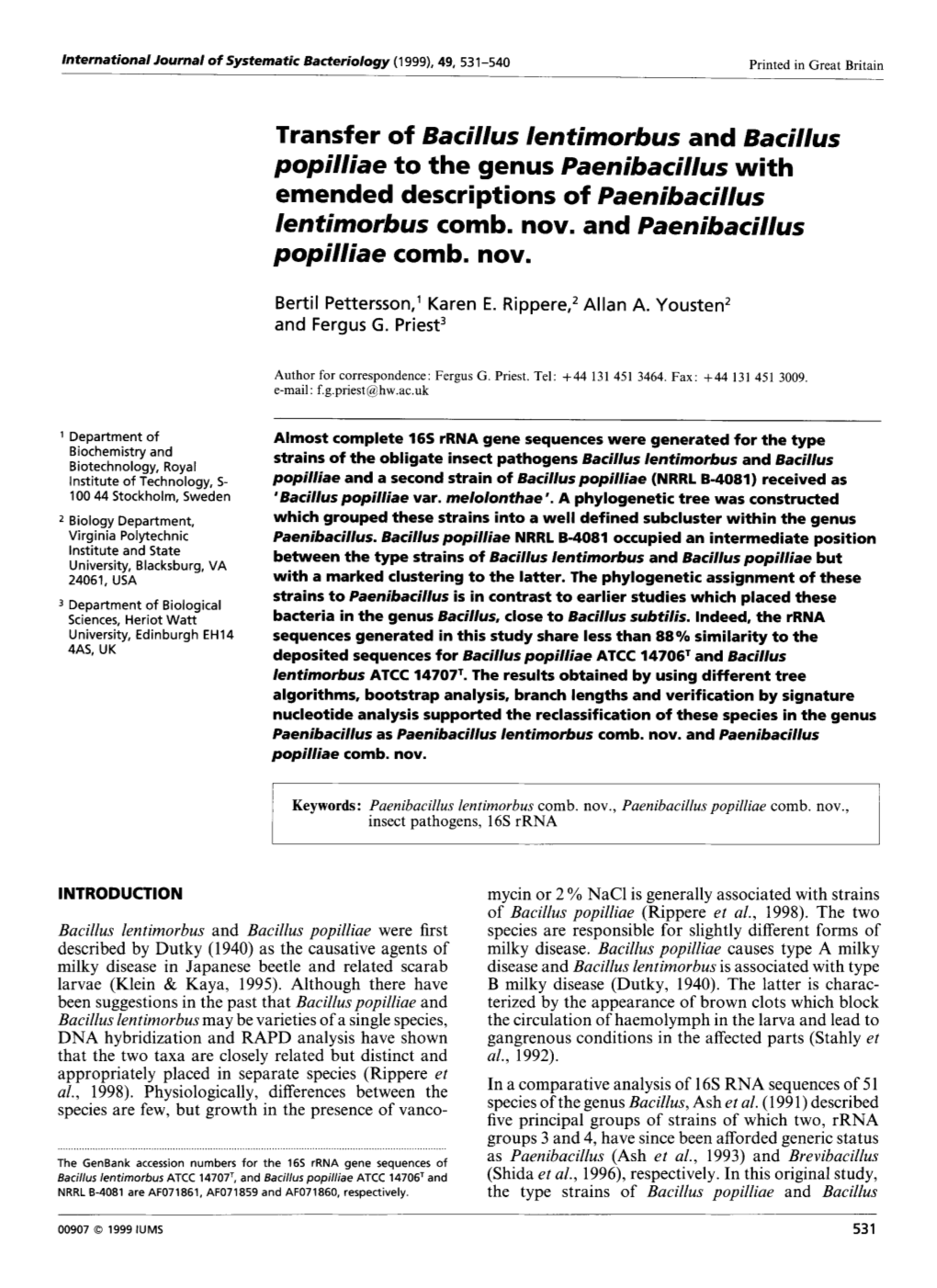 Bacillus Lentimorbus ATCC 14707T