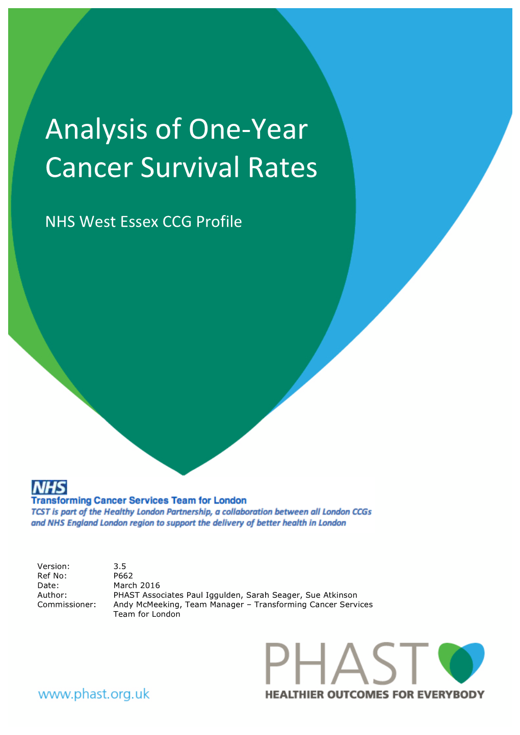 Analysis of One-‐Year Cancer Survival Rates