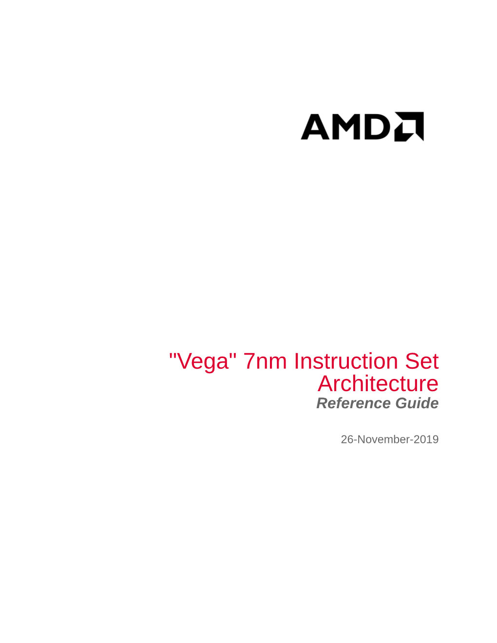 "Vega" 7Nm Instruction Set Architecture Reference Guide