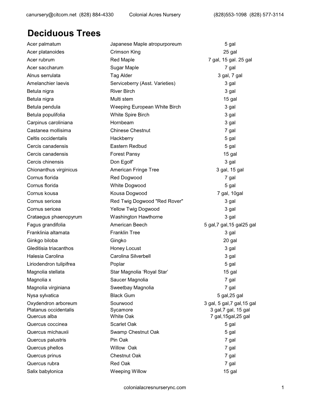 CA Nursery 2021 Plant List.Xlsx