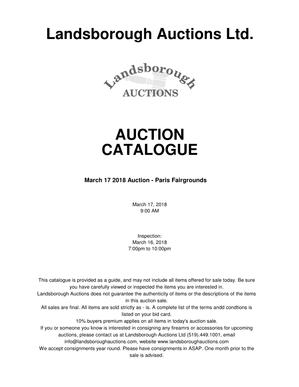 Auction Catalogue