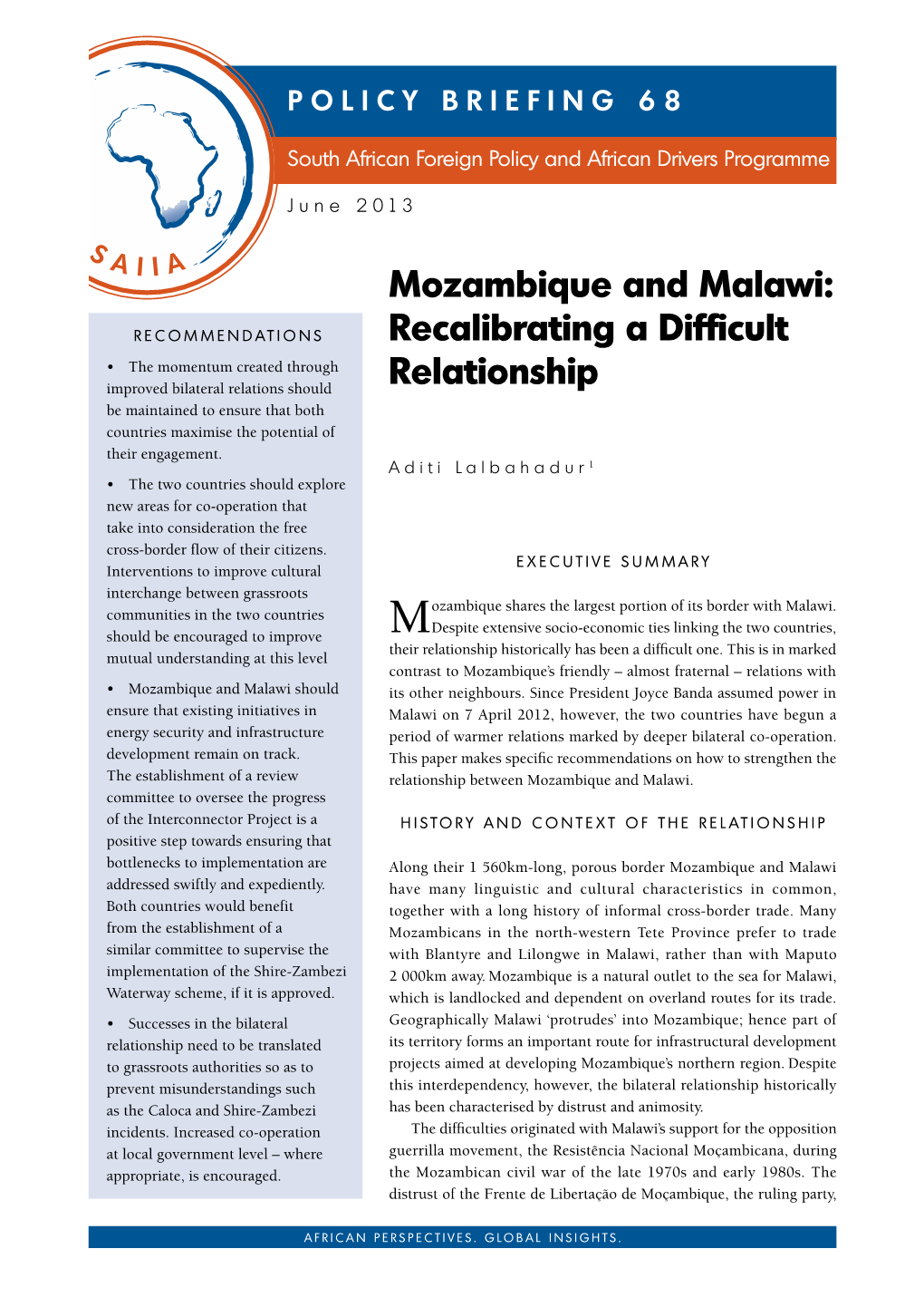 Mozambique and Malawi: Recalibrating a Difficult Relationship