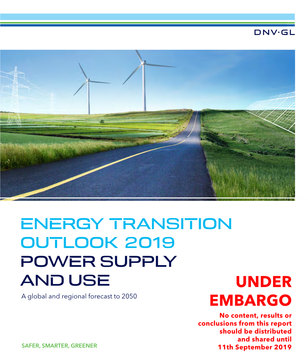 Energy Transition Outlook 2019 Power Supply and Use