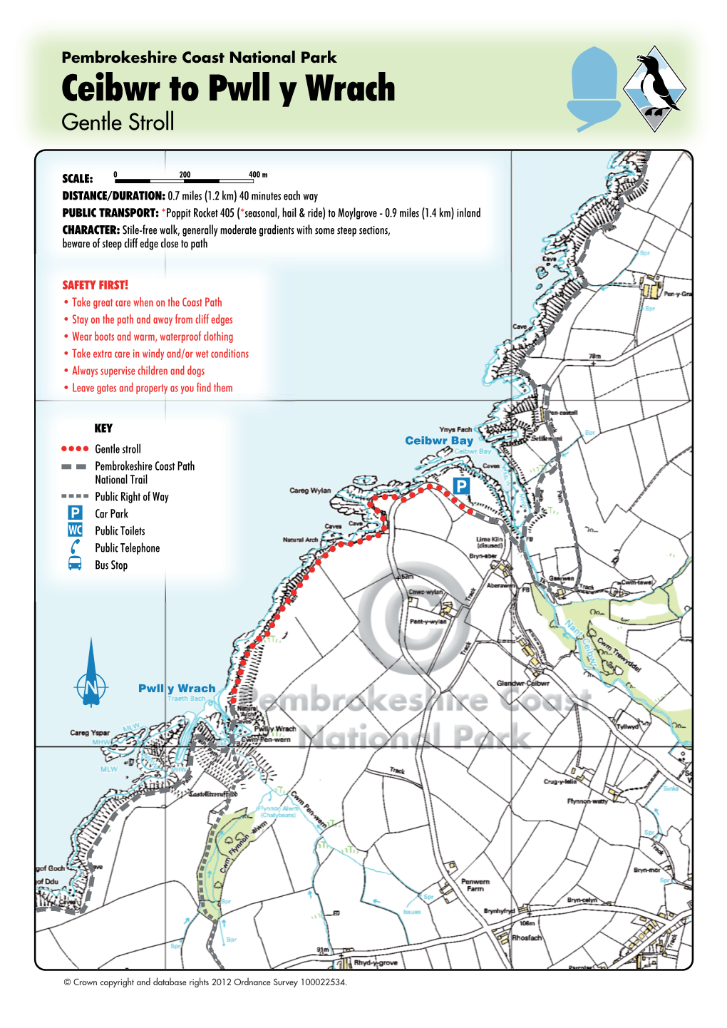 Ceibwr to Pwll Y Wrach Gentle Stroll