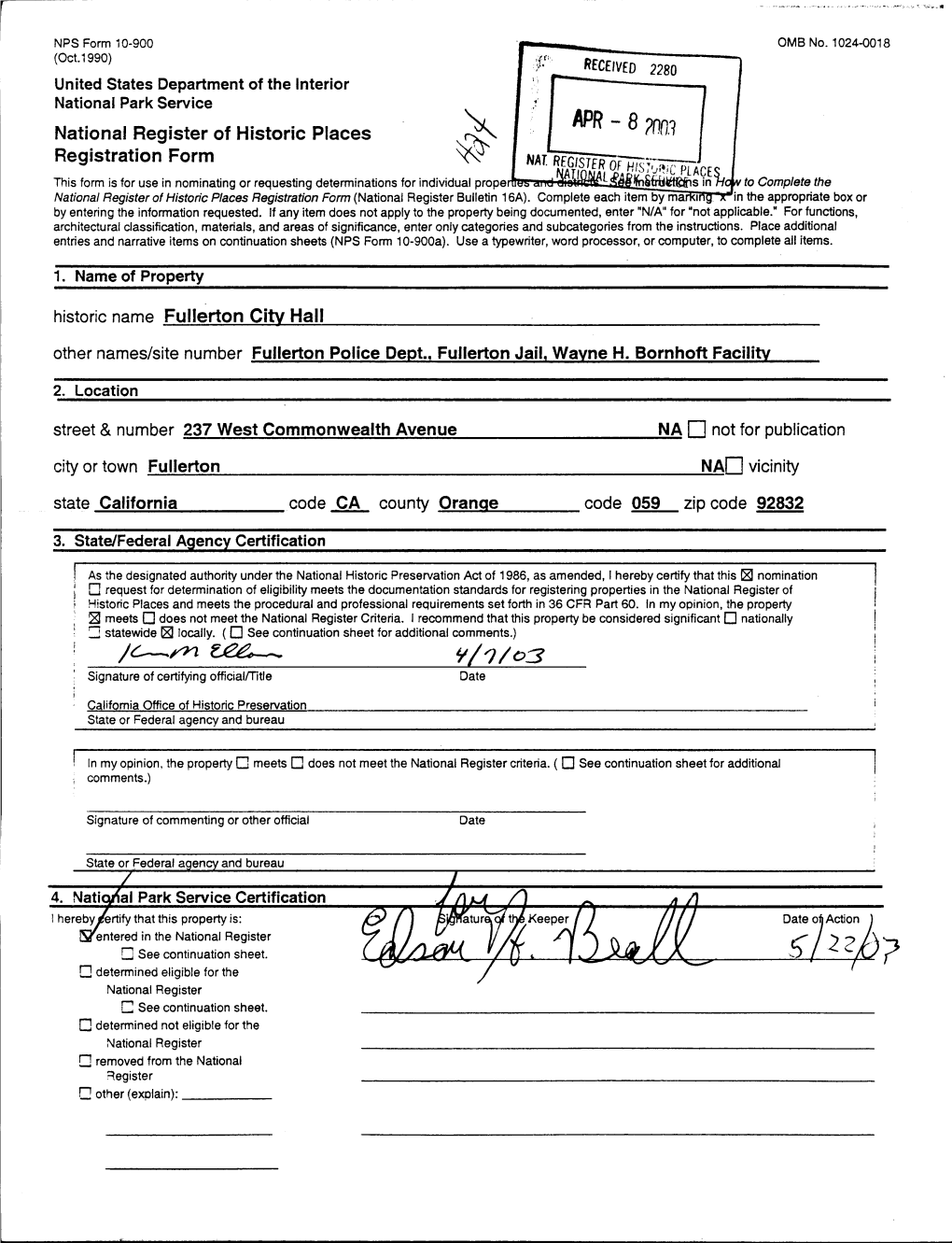 National Register of Historic Places Registration Form