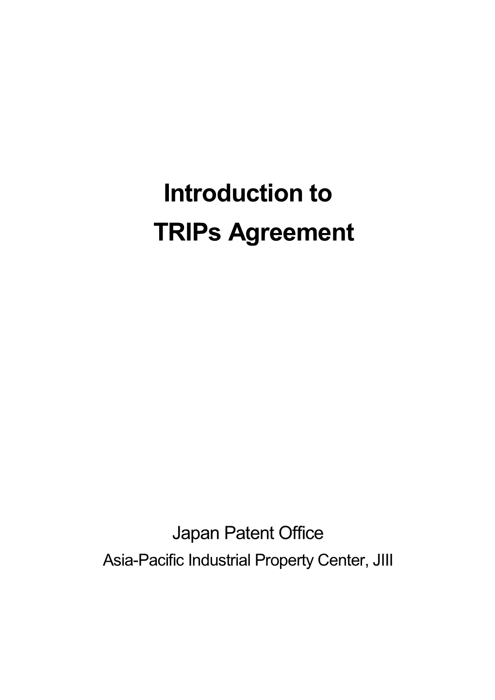 Introduction to Trips Agreement