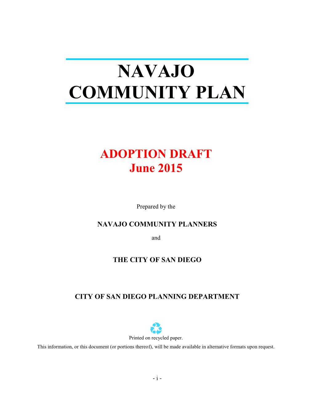 Navajo Community Plan