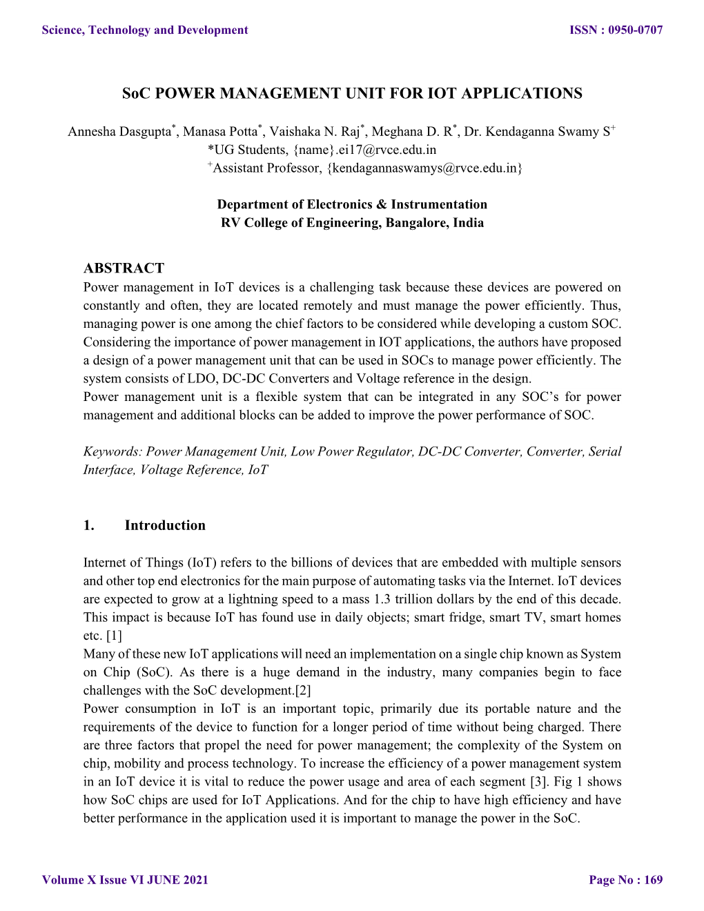 Soc POWER MANAGEMENT UNIT for IOT APPLICATIONS