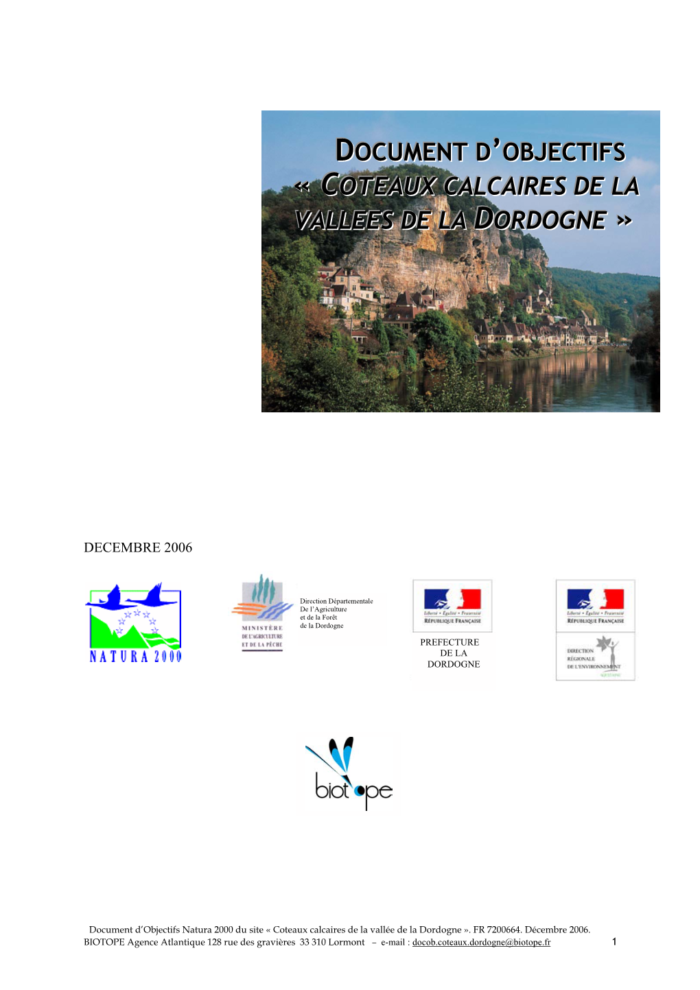 Objectifs « Coteaux Calcaires De La Vallees De La