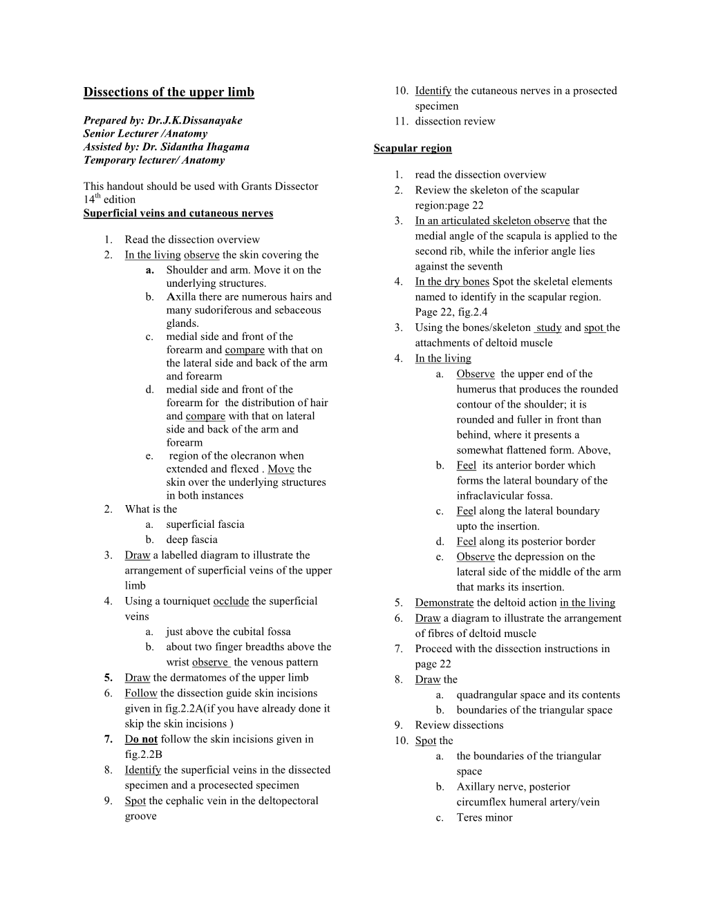 Dissections of the Upper Limb 10