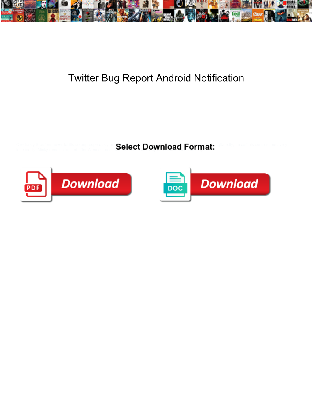 Twitter Bug Report Android Notification