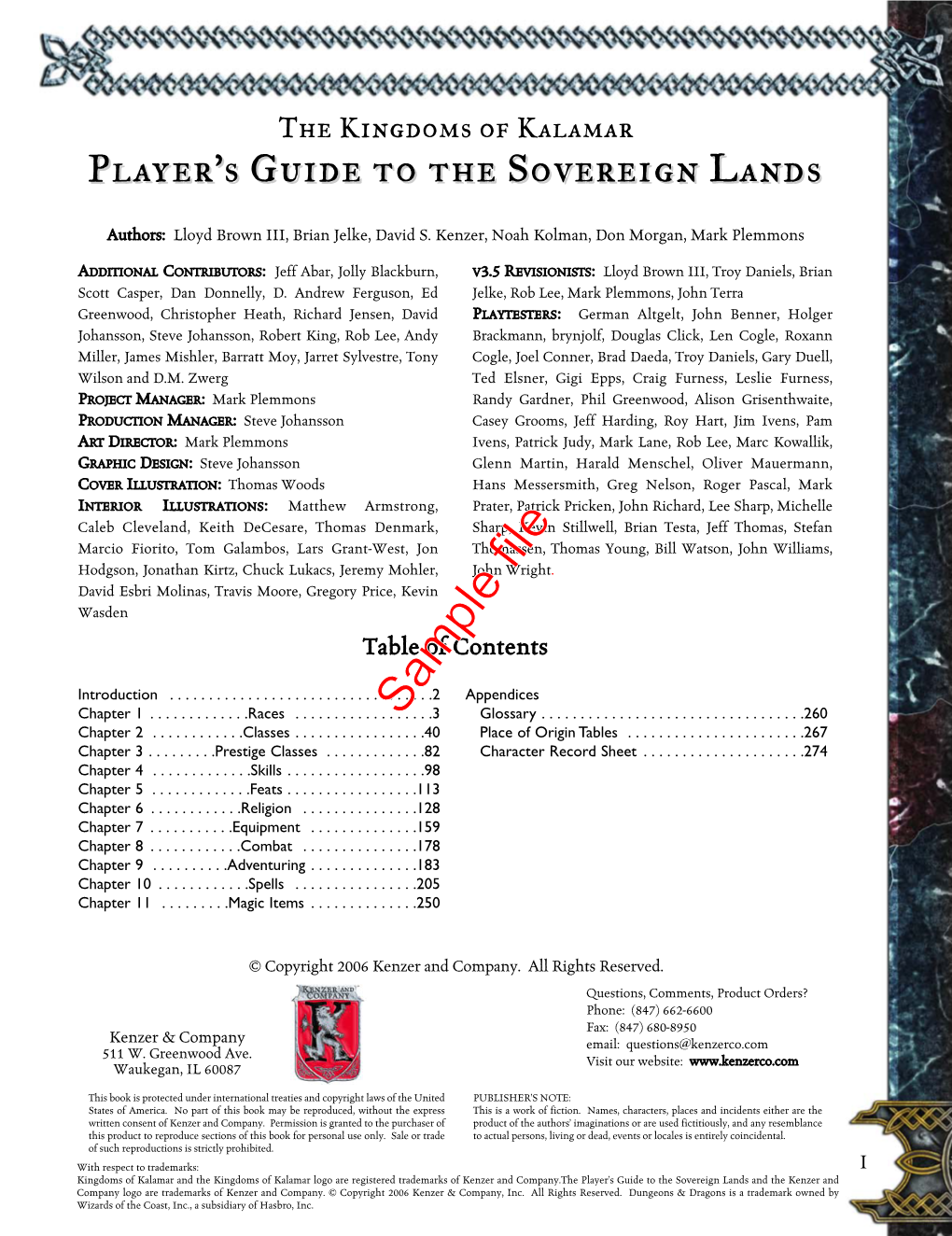 Player's Guide to the Sovereign Lands