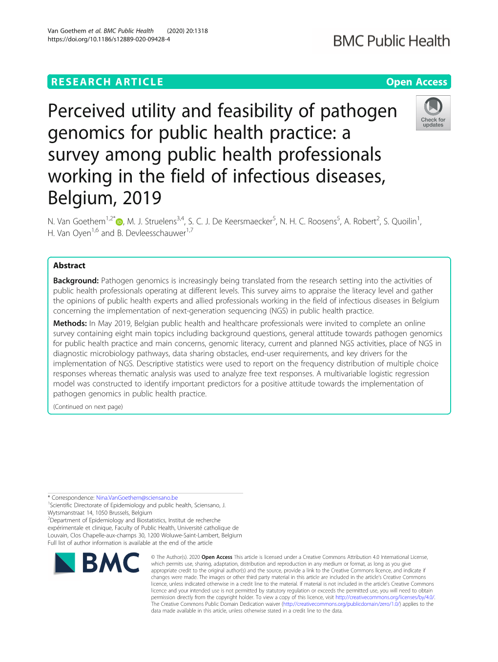 Perceived Utility and Feasibility of Pathogen Genomics for Public