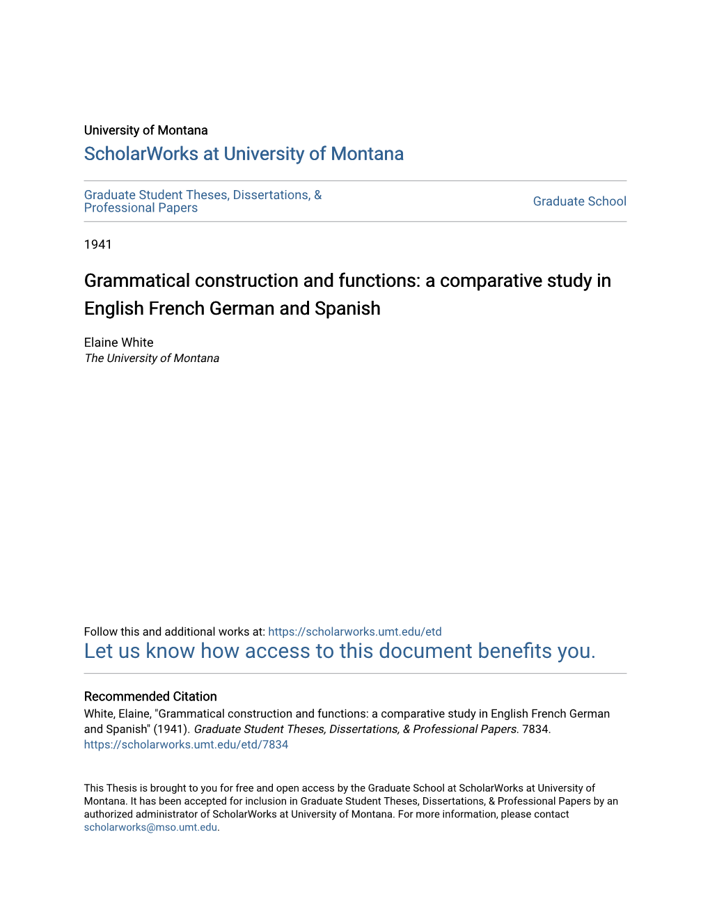 A Comparative Study in English French German and Spanish