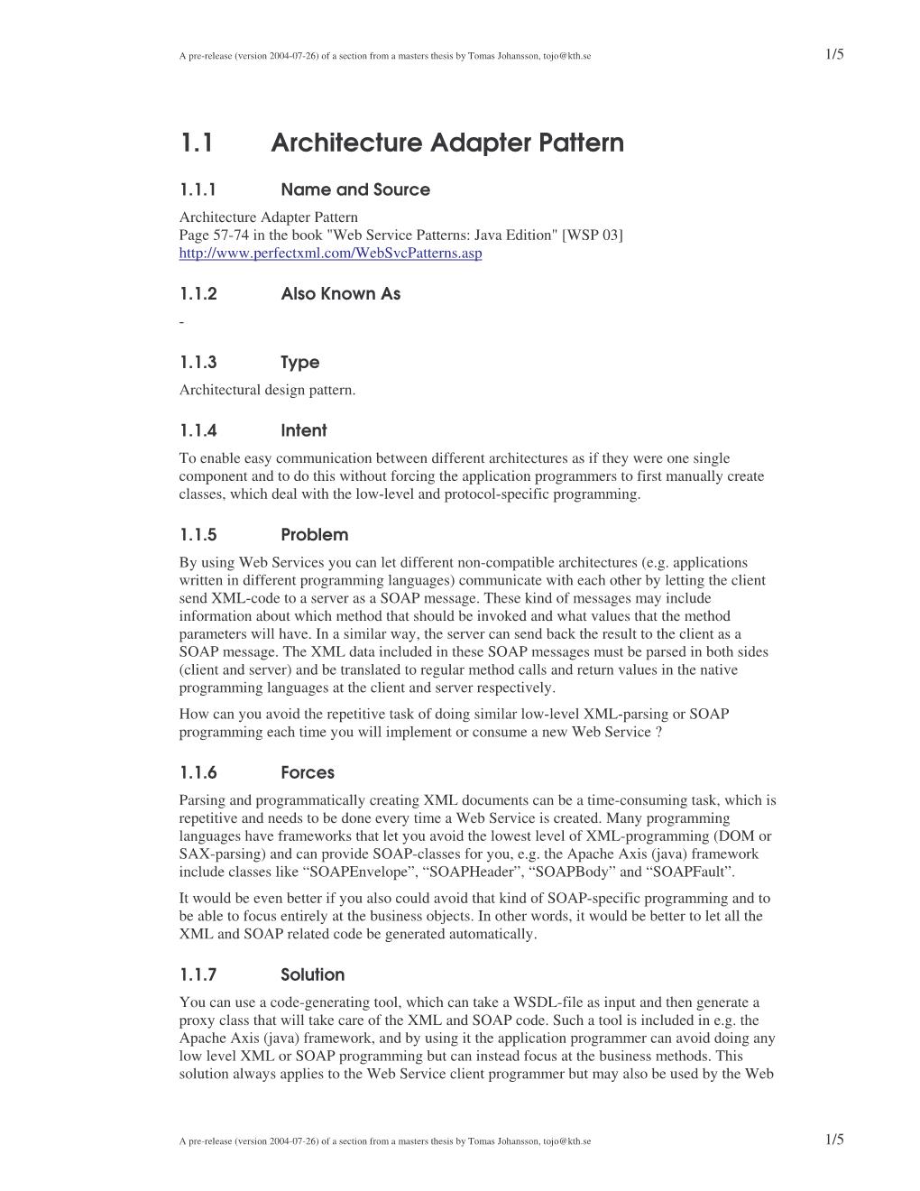 1.1 Architecture Adapter Pattern