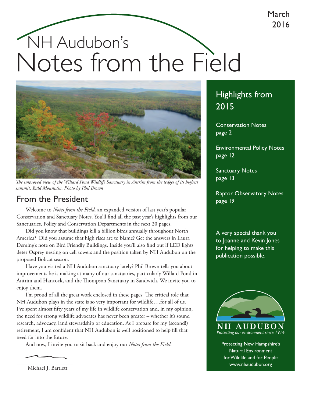 Notes from the Field Highlights from 2015