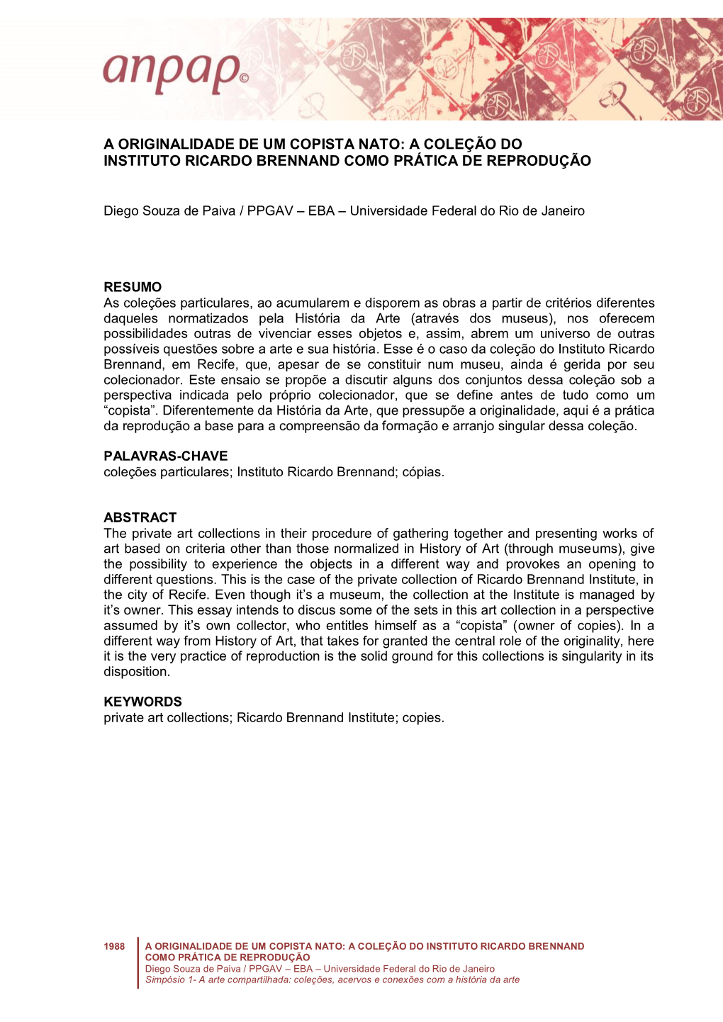 A Originalidade De Um Copista Nato: a Coleção Do Instituto Ricardo Brennand Como Prática De Reprodução